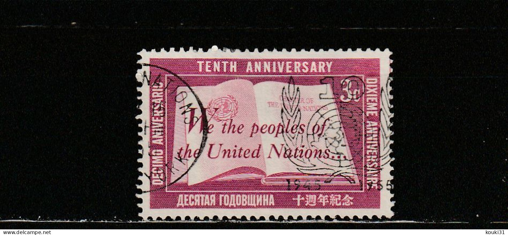 Nations Unies (New-York) YT 35 Obl : Charte Des Nations Unies - 1955 - Gebraucht