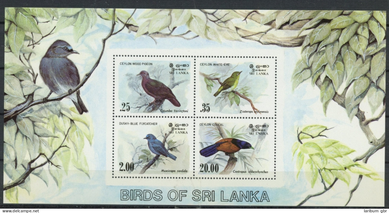 Sri Lanka Block 22 Postfrisch Vögel #JD345 - Sri Lanka (Ceilán) (1948-...)
