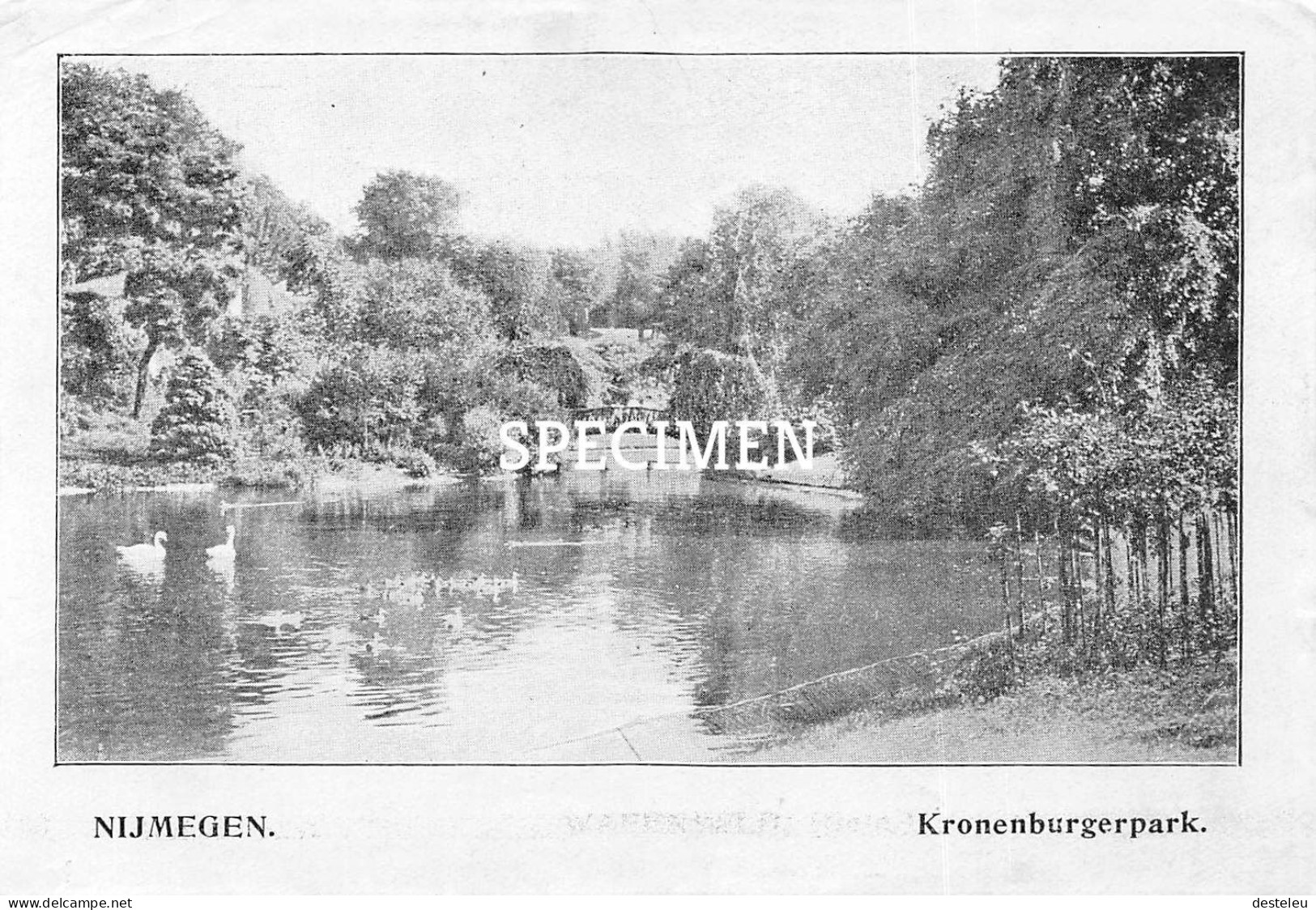 Prent - Kronenburgerpark - Nijmegen   - 8.5x12.5 Cm - Nijmegen