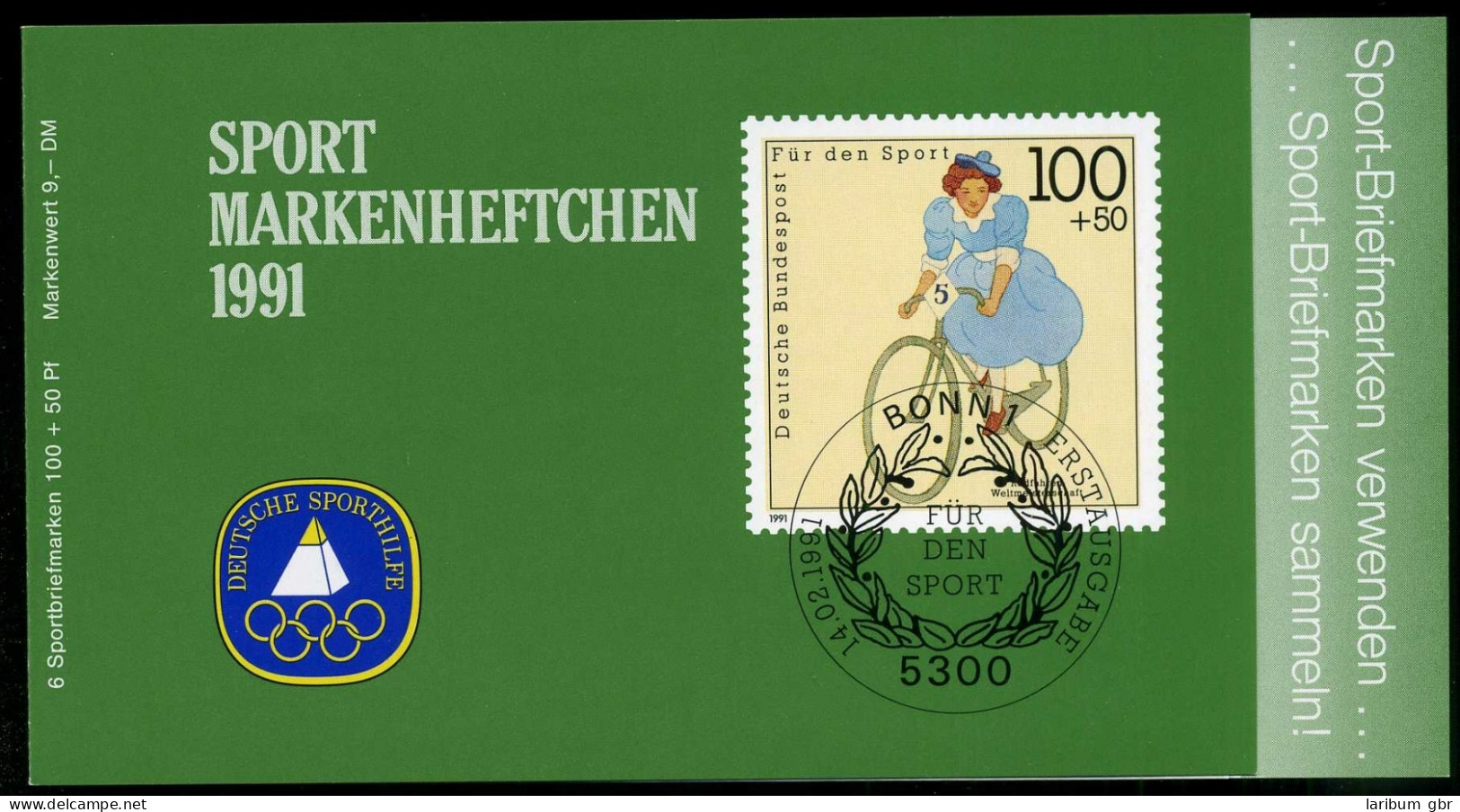 Bund Sport Markenheftchen 1991 Mit 1500 Bonn Ersttagssonderstempel #IT622 - Sonstige & Ohne Zuordnung