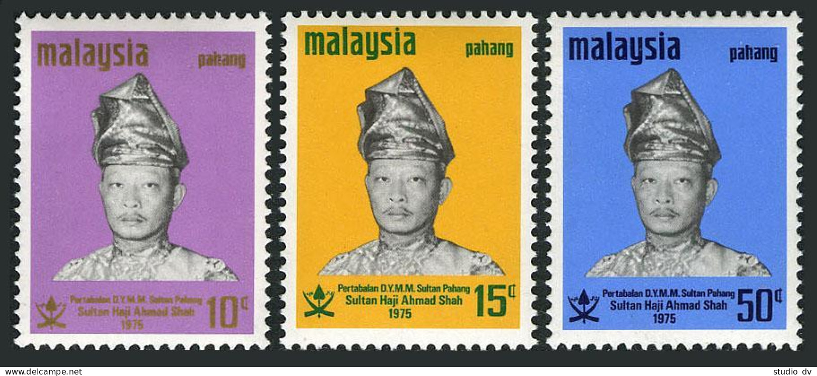 Malaysia Pahang 97-99,MNH.Mi 90-92. Sultan Haji Ahmad Shah,installation,1975. - Maleisië (1964-...)