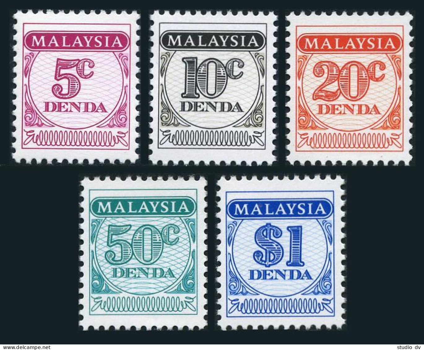 Malaysia J14-J18,MNH.Michel P23/P27. Postage Due Stamps,1986.Numeral. - Maleisië (1964-...)