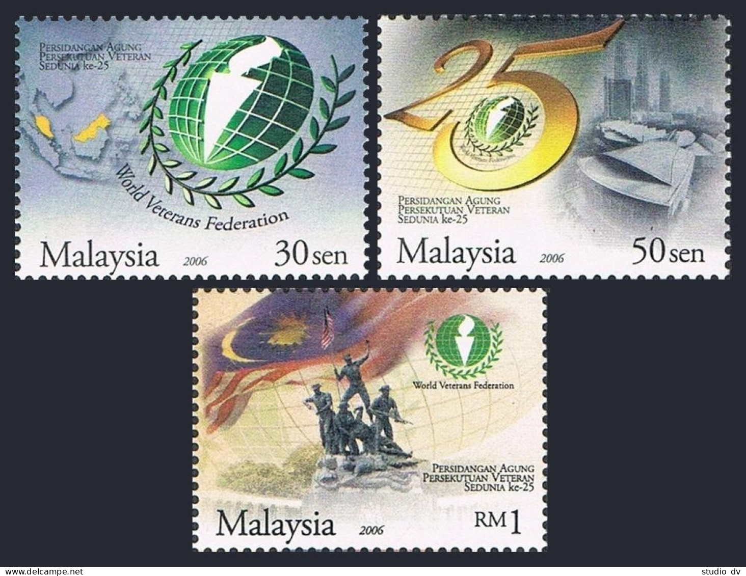 Malaysia 1125-1127,MNH. General Assembly Of World Veterans Federation,2006. - Malaysia (1964-...)
