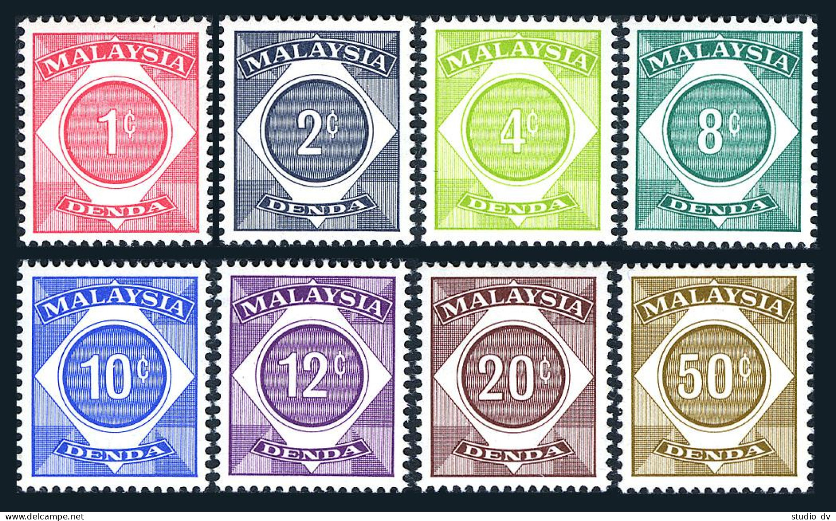 Malaysia J1-J8,MNH/MLH.Michel P8-P15. Postage Due Stamps,1966.Numeral. - Malaysia (1964-...)