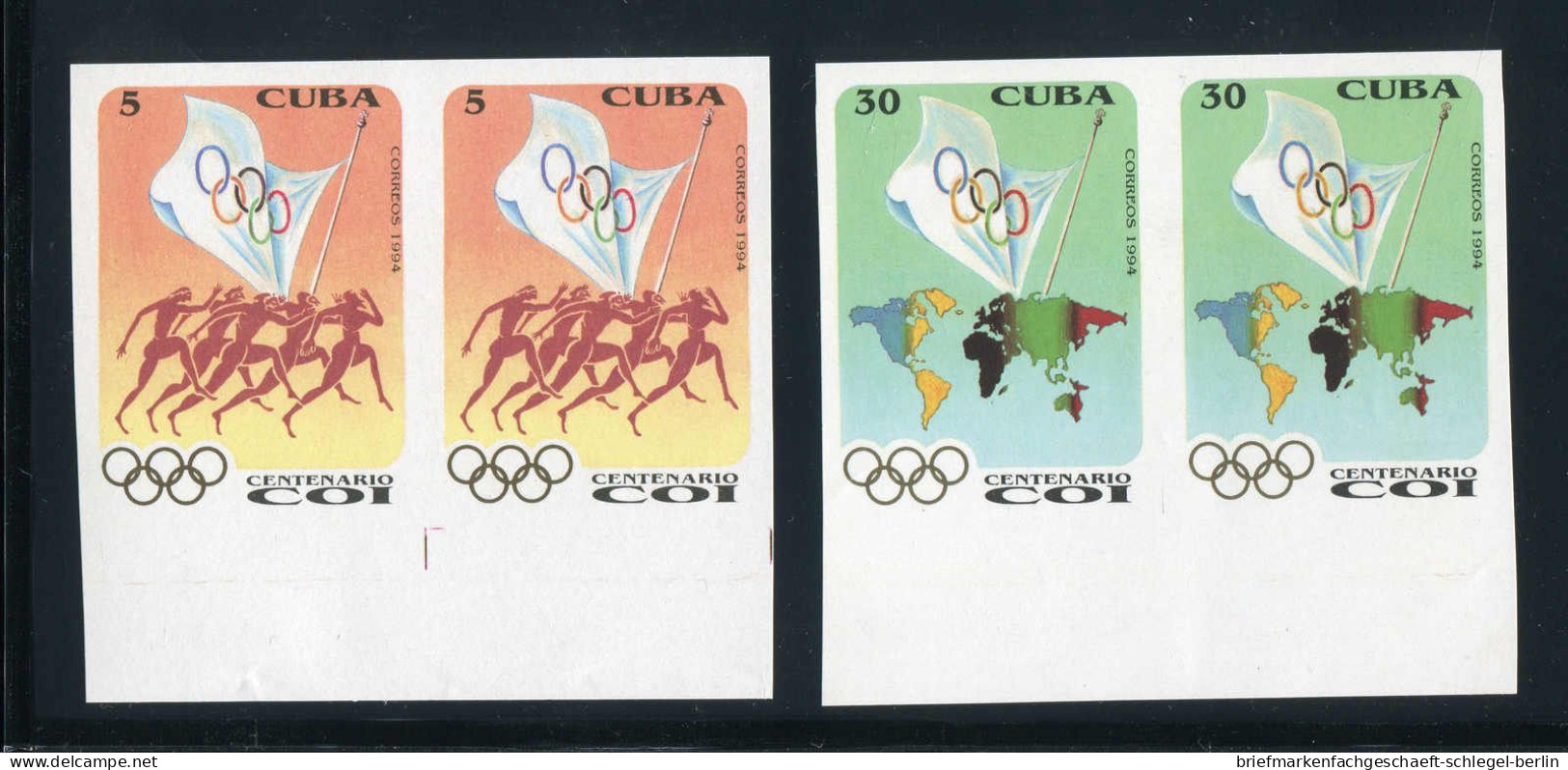 Cuba, 1994, 3755-57 U (3), Ohne Gummi - Kuba