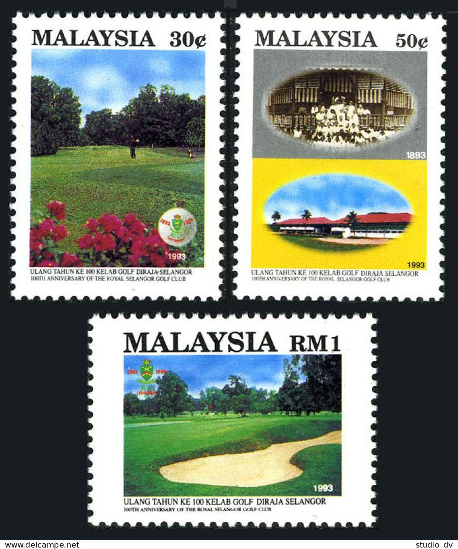 Malaysia 477-479,MNH.Michel 485-487. Royal Selangor Golf Club,centenary,1993. - Malaysia (1964-...)