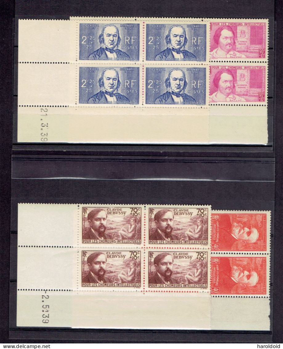 COINS DATES - BLOC DE 4 COINS DATES - SERIE N°436/439 ** MNH TB - 1930-1939