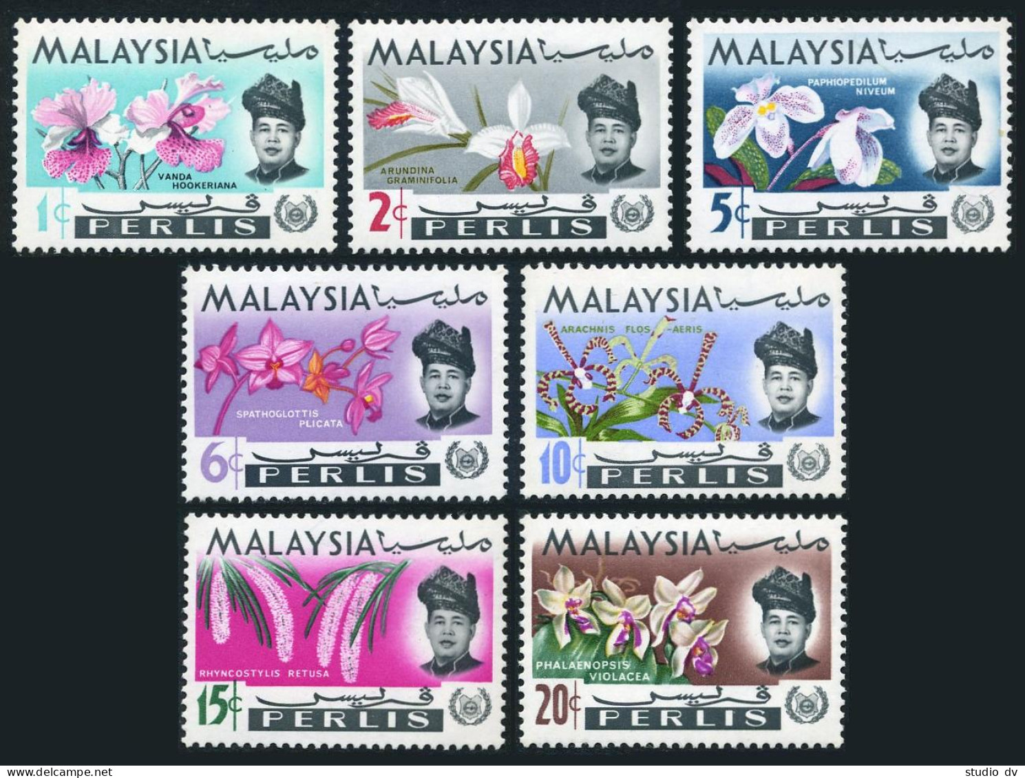 Malaysia Perlis 40-46,MNH.Michel 40-46. Orchids 1965.Regent Yang Teramat Mulia. - Malaysia (1964-...)