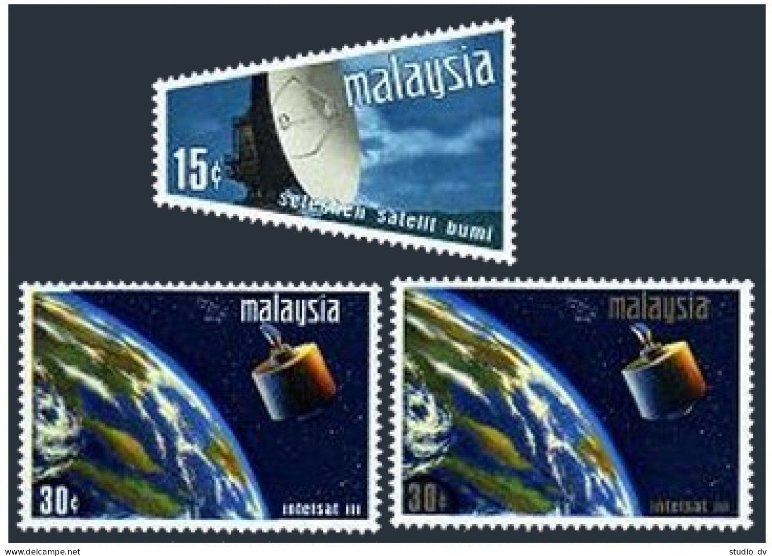 Malaysia 63-65, MNH. Michel 60-62. Satellite Earth Station, Intelsat III, 1970. - Malasia (1964-...)