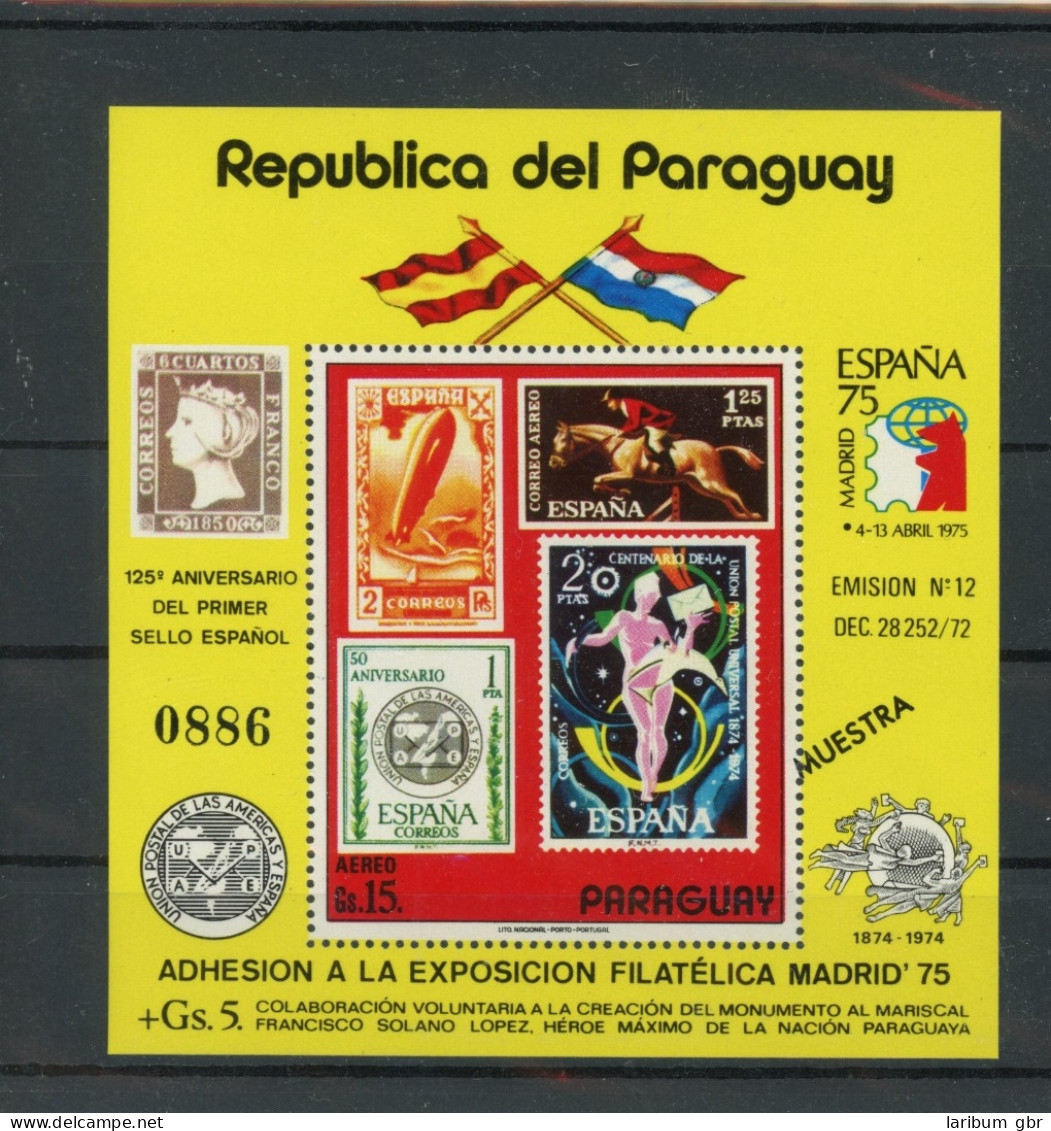 Paraguay Block 245 Postfrisch Briefmarkenausstellung #JK872 - Paraguay