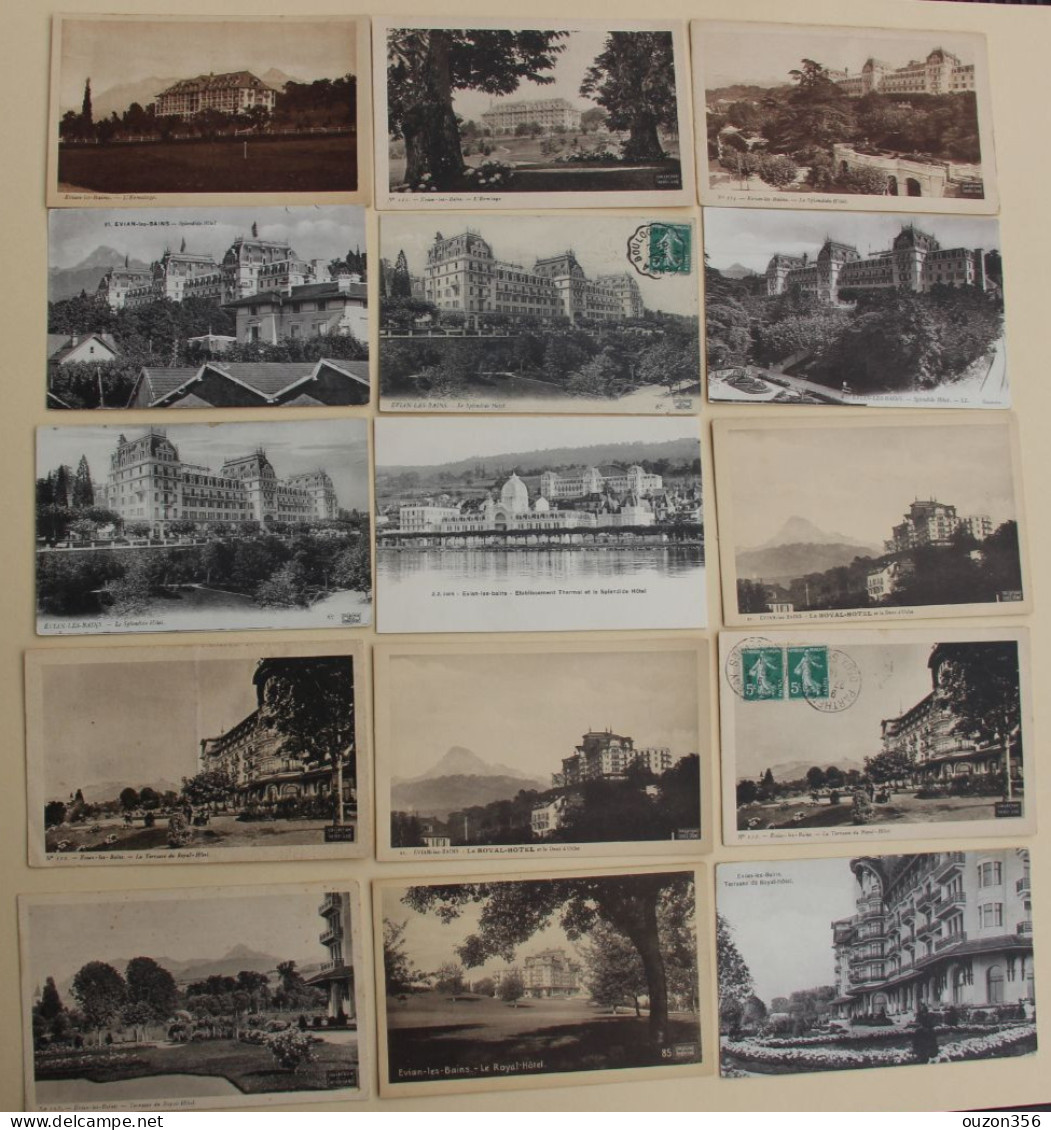 Evian-les-Bains (Haute-Savoie), Hôtels (L'Ermitage, Le Splendide-Hôtel, Le Royal-Hôtel), Lot De 15 CPA - Evian-les-Bains