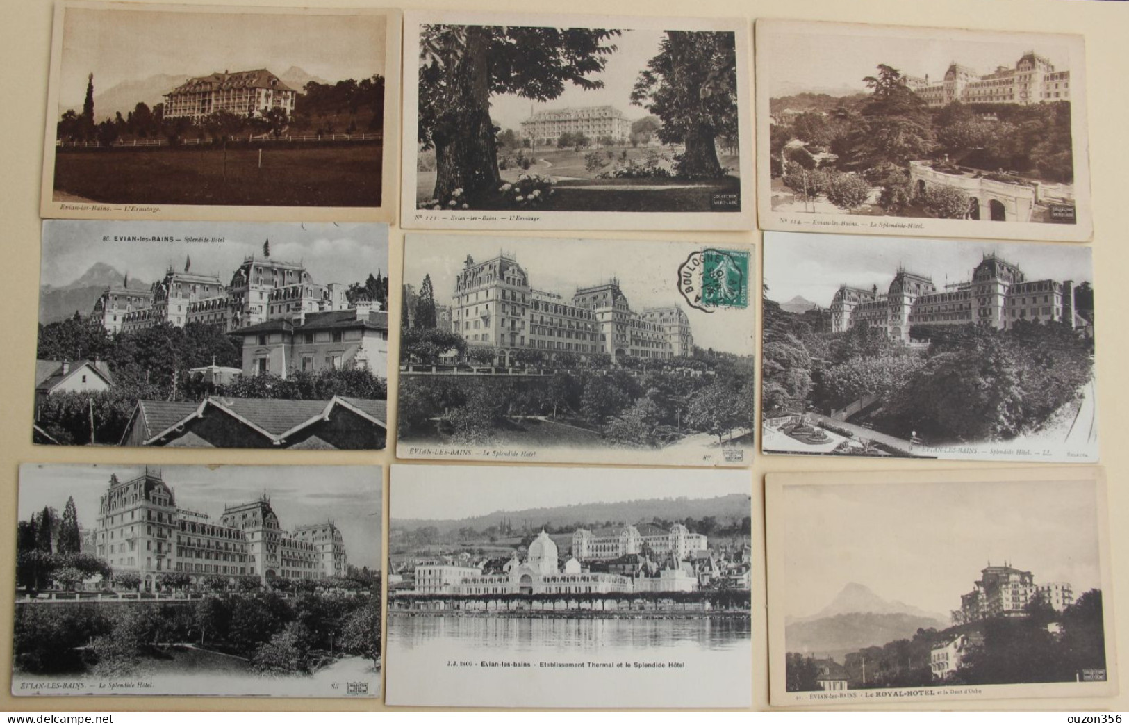 Evian-les-Bains (Haute-Savoie), Hôtels (L'Ermitage, Le Splendide-Hôtel, Le Royal-Hôtel), Lot De 15 CPA - Evian-les-Bains