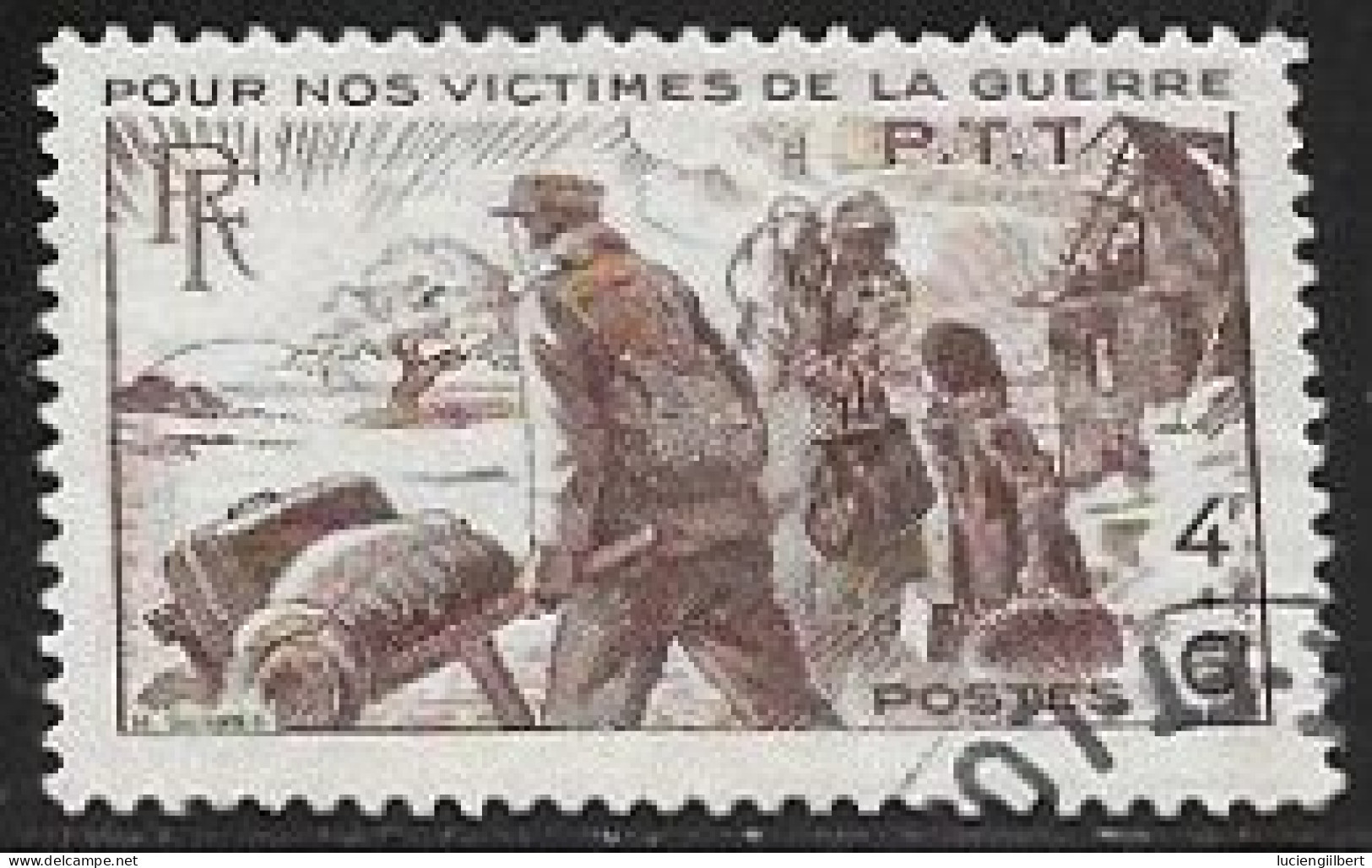 TIMBRE N° 737  -     A NOS VICTIMES DE GUERRE     -  OBLITERE  -  1945 - Used Stamps