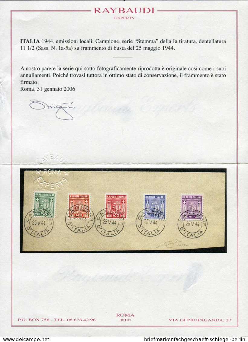 Campione, 1944, Briefstück - Sonstige - Europa