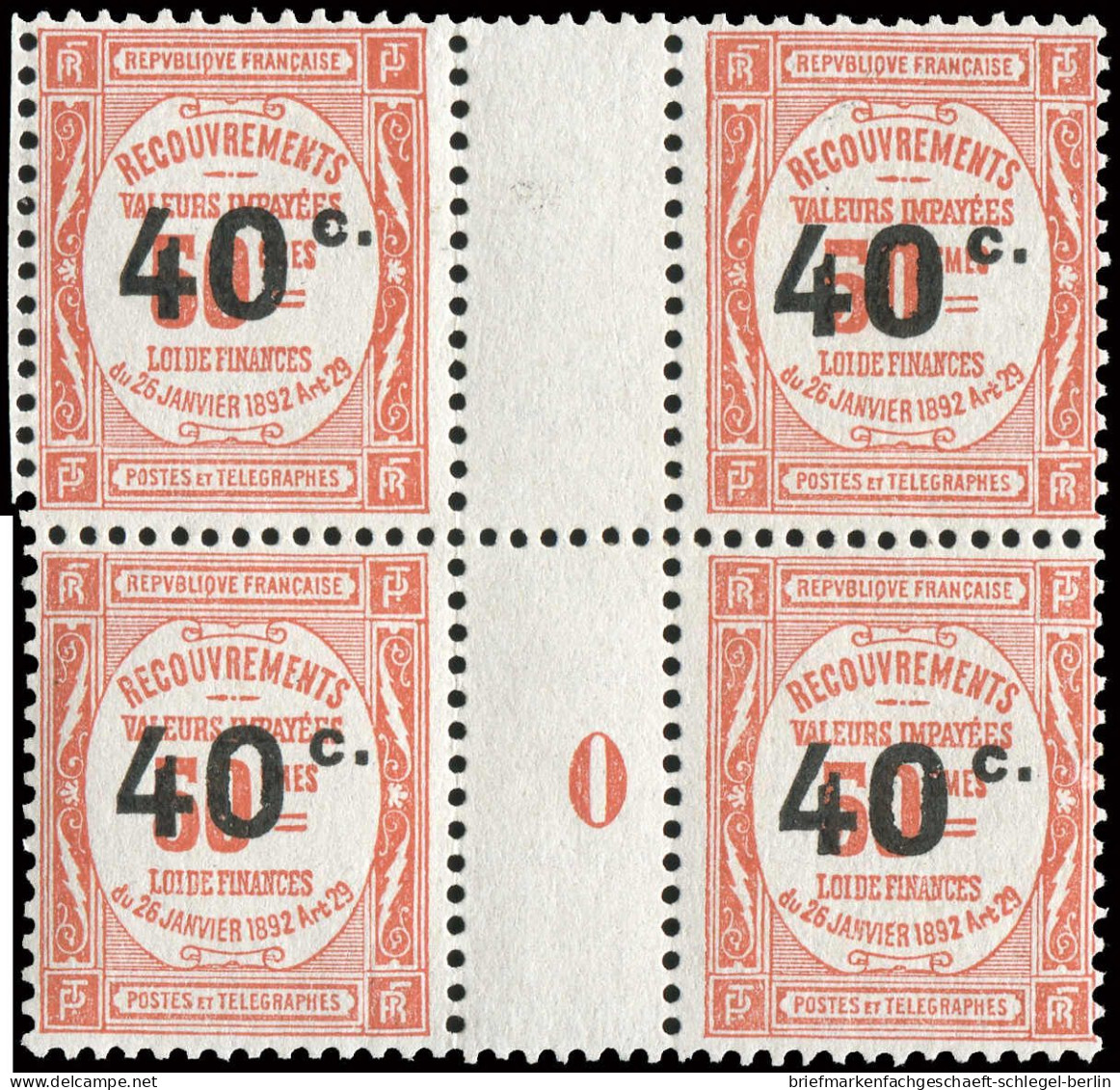 Frankreich, 1909, P 42/43, 53-56, Postfrisch - Sonstige & Ohne Zuordnung