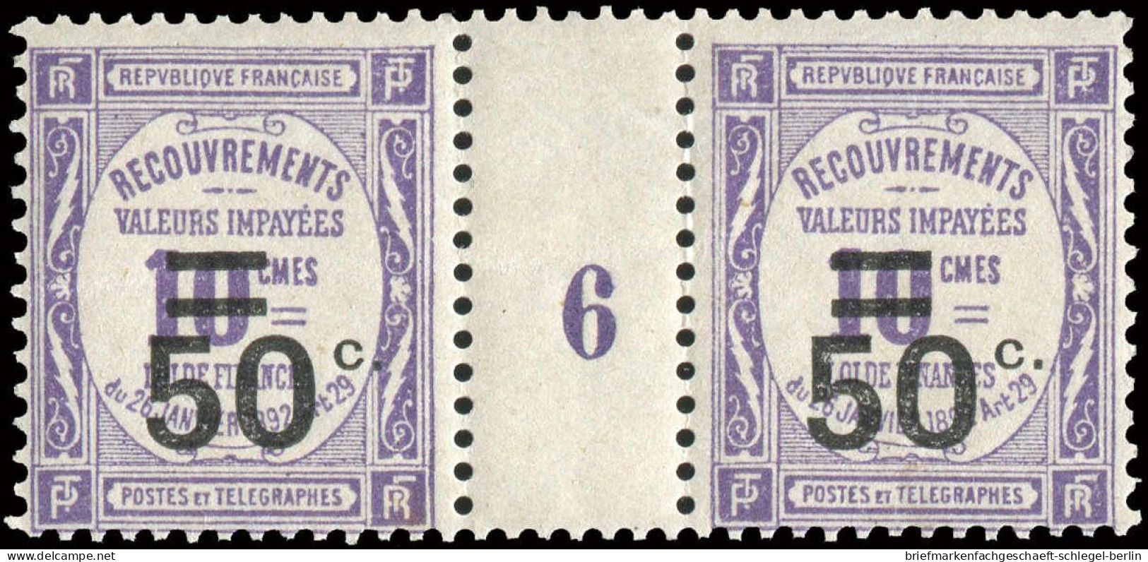 Frankreich, 1909, P 42/43, 53-56, Postfrisch - Autres & Non Classés