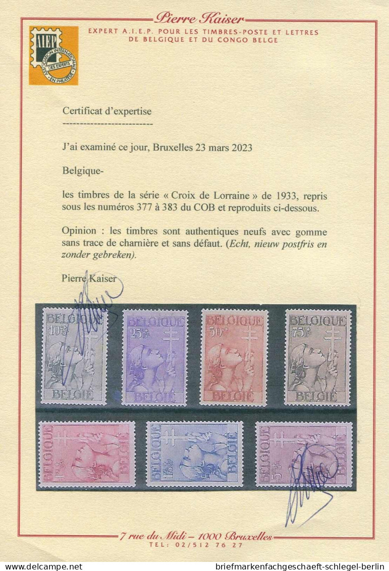 Belgien, 1933, 366-72, Postfrisch - Sonstige & Ohne Zuordnung