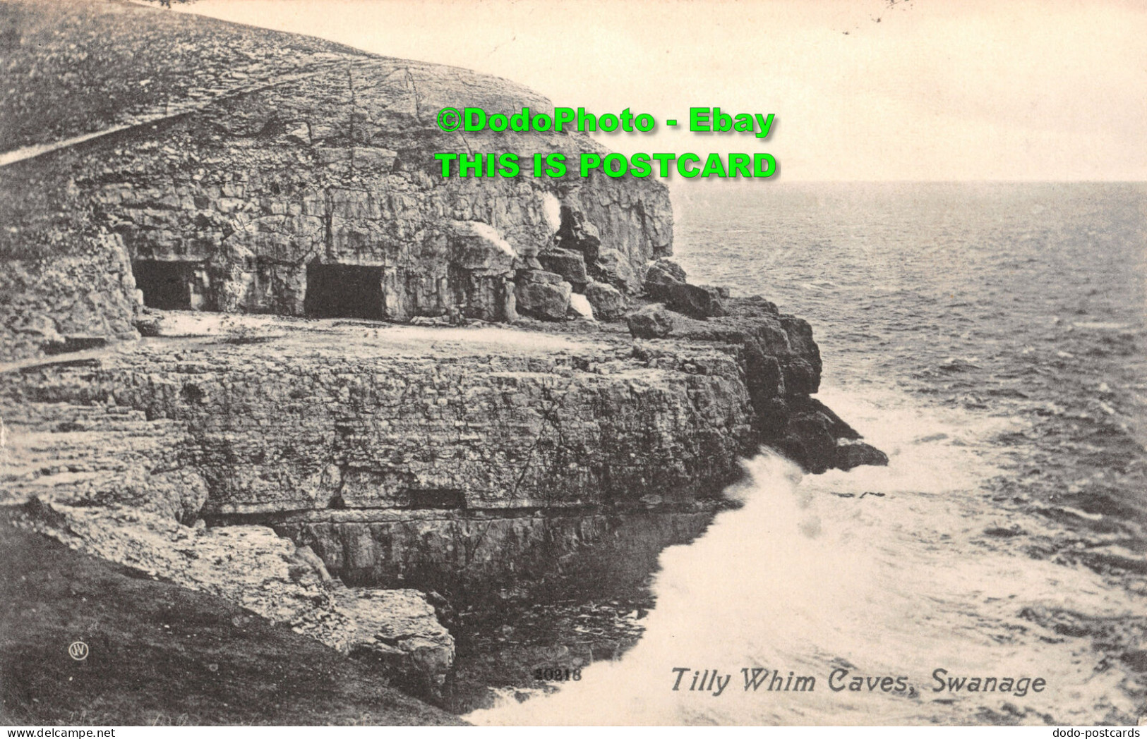 R358365 Swanage. Tilly Whim Caves. Valentines Series. 1910 - World