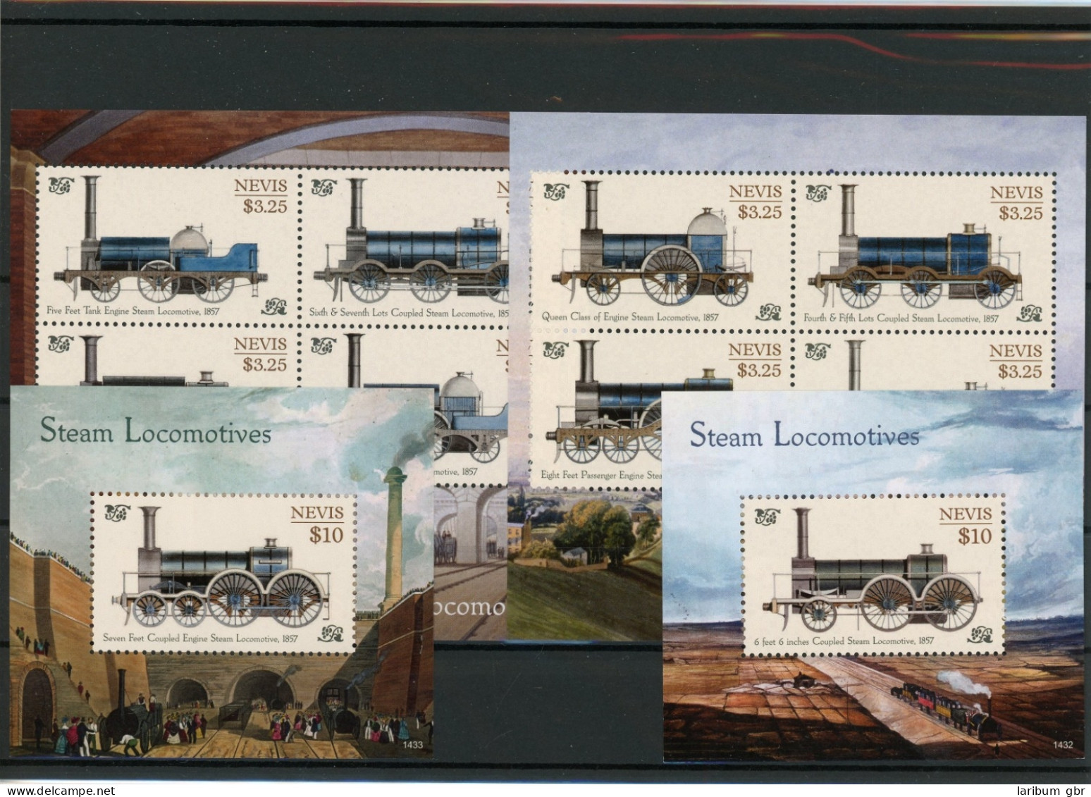 Nevis Kleinbogen 2992-2999, Block 361-362 Postfrisch Eisenbahn #IX186 - Anguilla (1968-...)