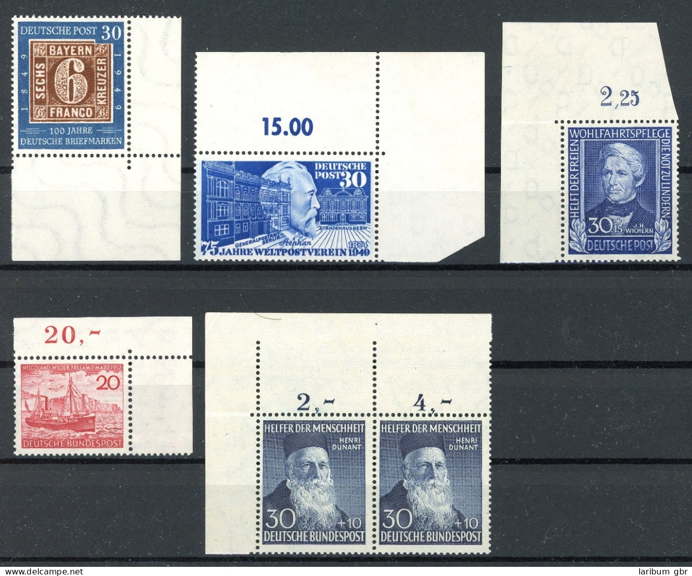 Bund Kleines Lot Eckränder Aus 1949-1952 Postfrisch Alle Gefaltet #JJ839 - Collections
