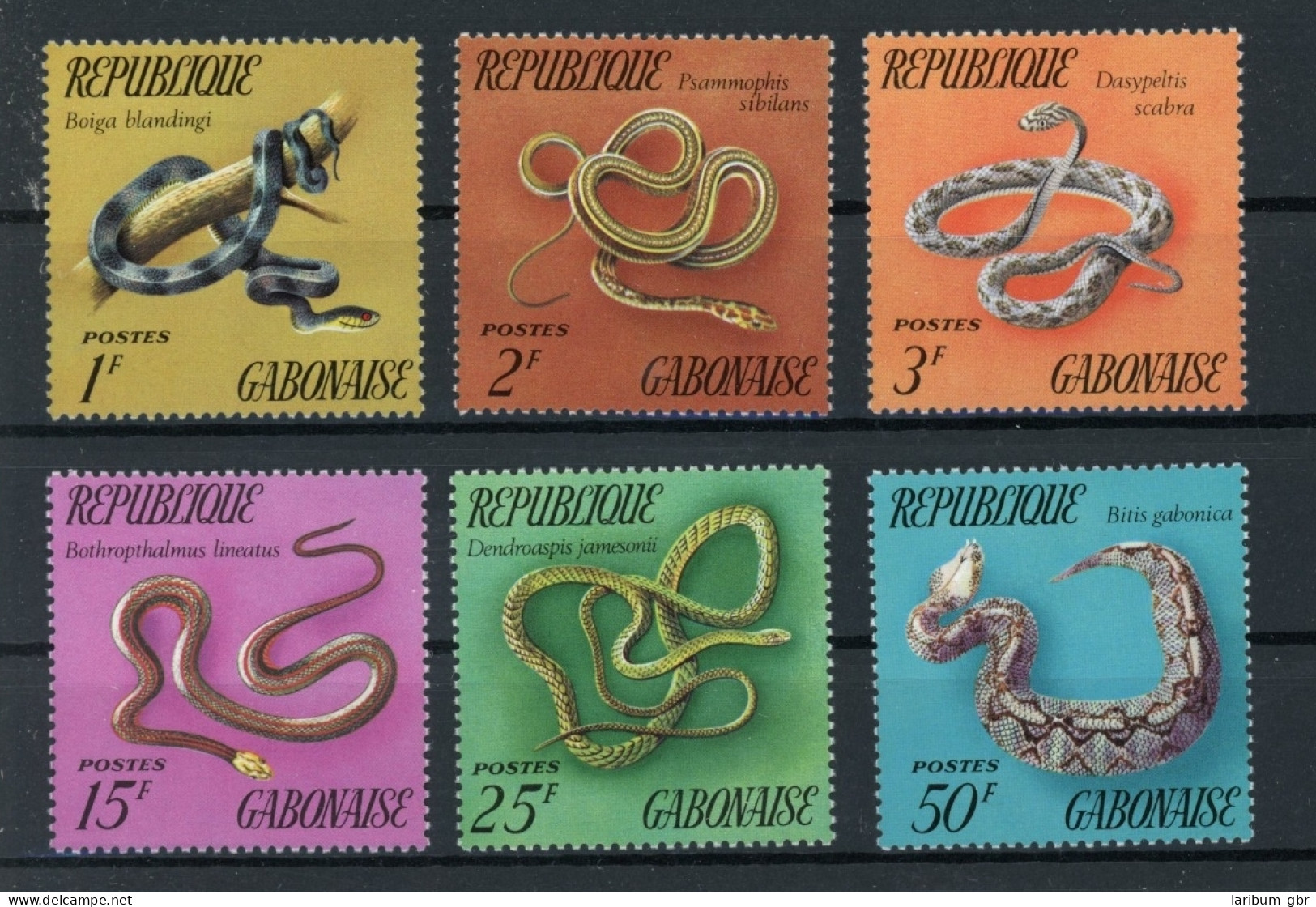 Gabun 481-486 Postfrisch Schlangen #JL239 - Gabón (1960-...)