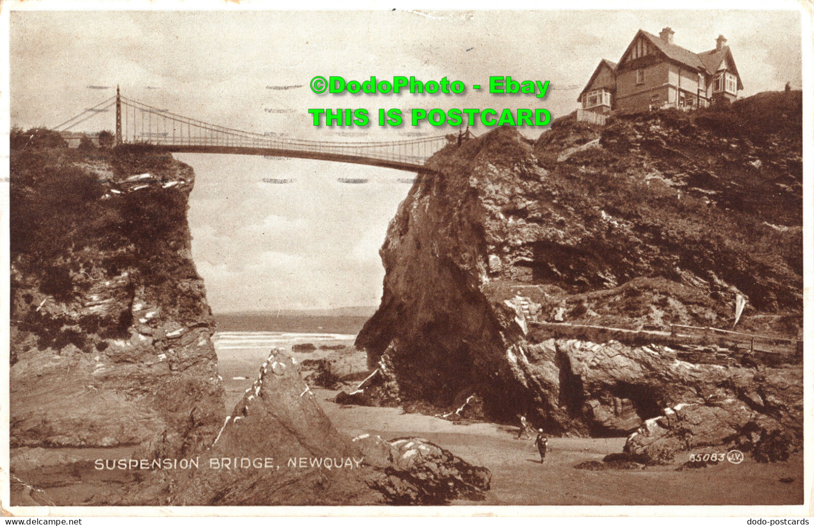 R358371 Newquay. Suspension Bridge. Valentine. Photo Brown. 1933 - World