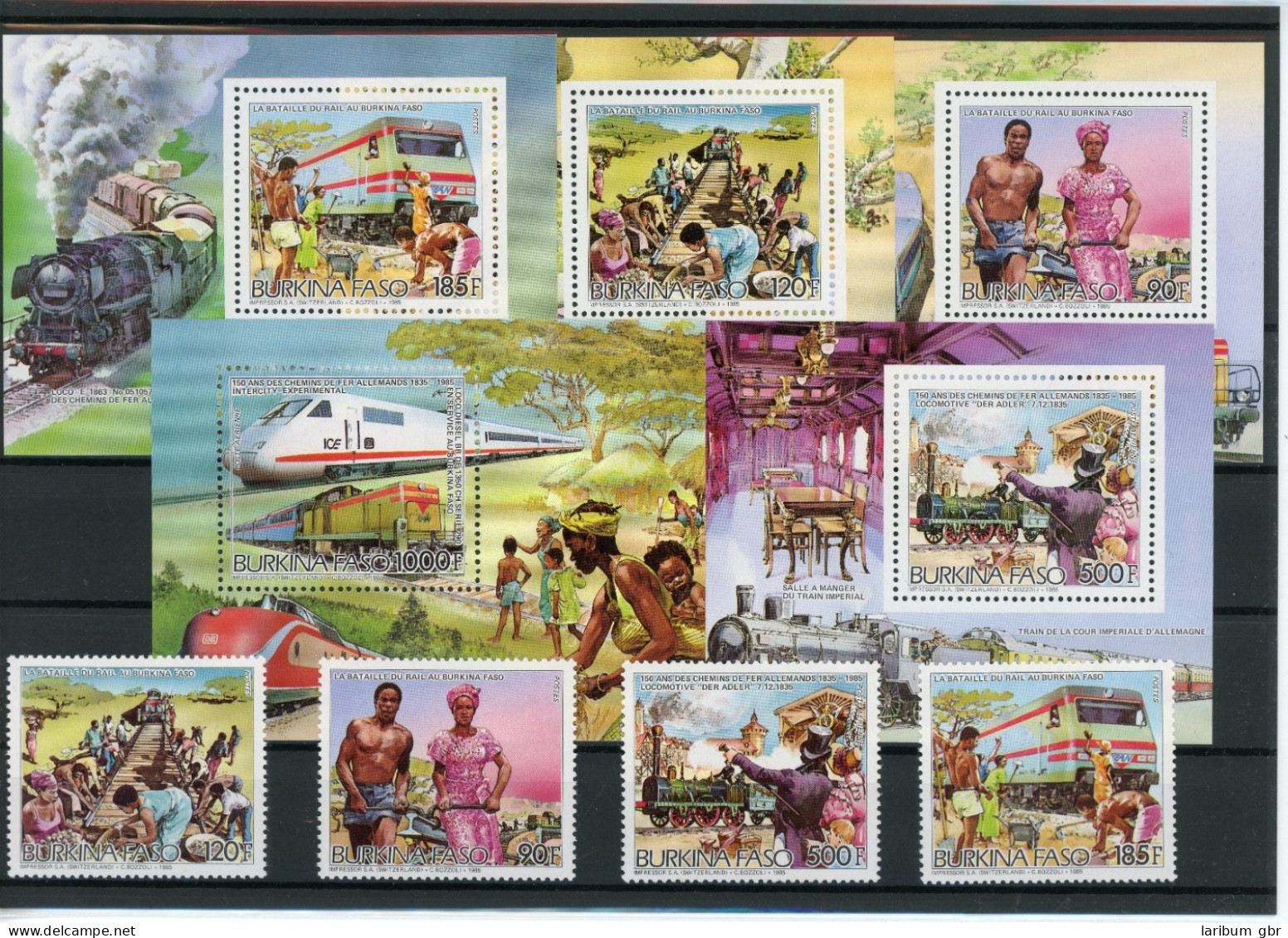 Burkina Faso 1082-1085, Block 120 A Postfrisch Eisenbahn #IX178 - Burkina Faso (1984-...)