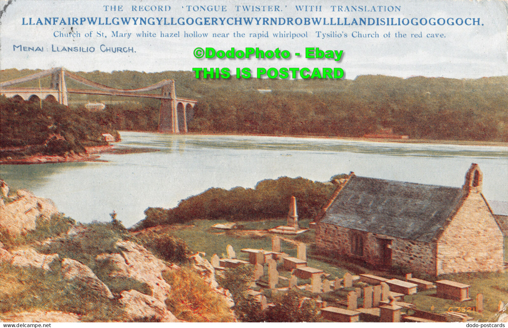 R358374 Menai. Llansilio Church. The Record Tongue Twister. With Translation. Ph - World