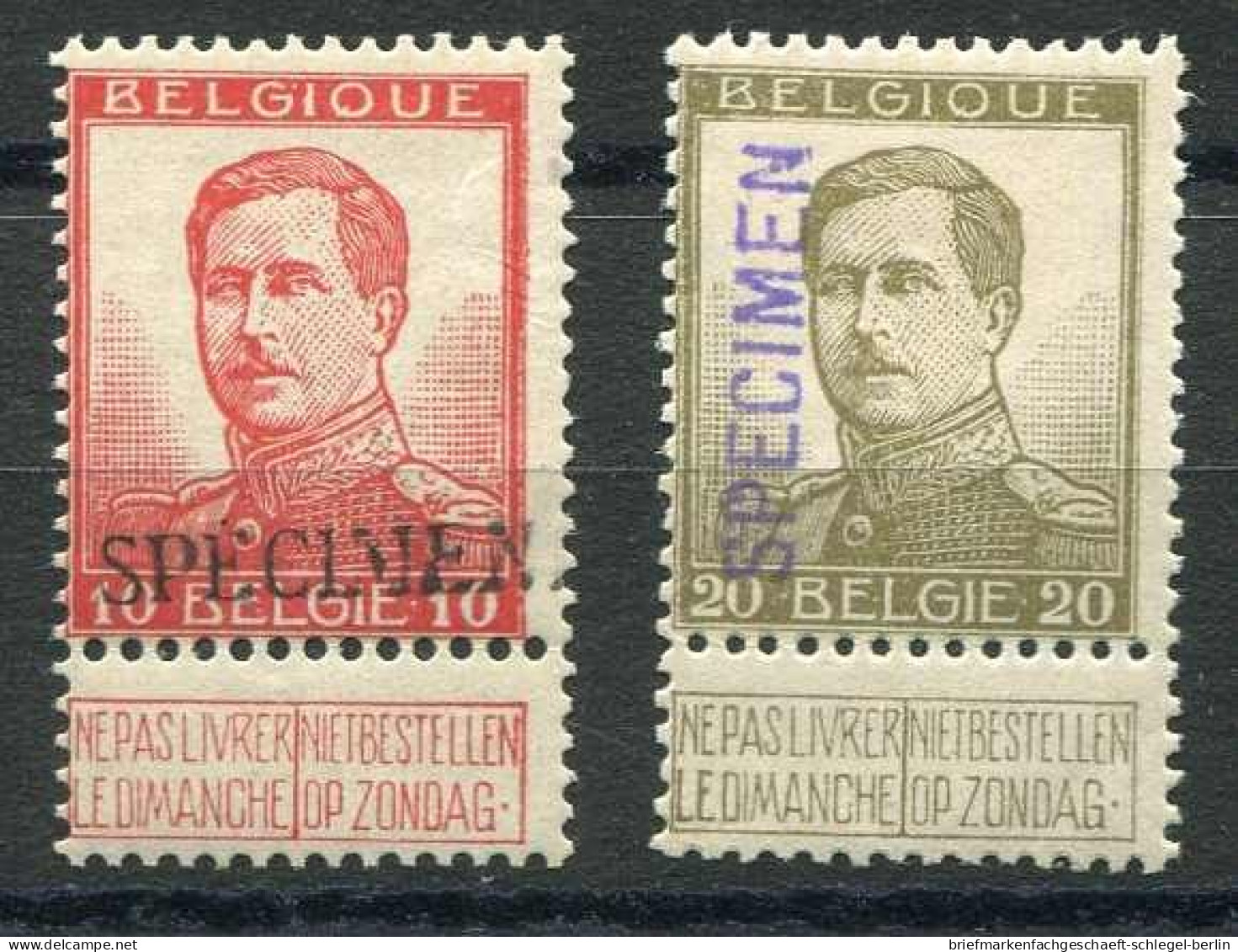 Belgien, 1913, 100 - 102 II SP., Ungebraucht - Sonstige & Ohne Zuordnung