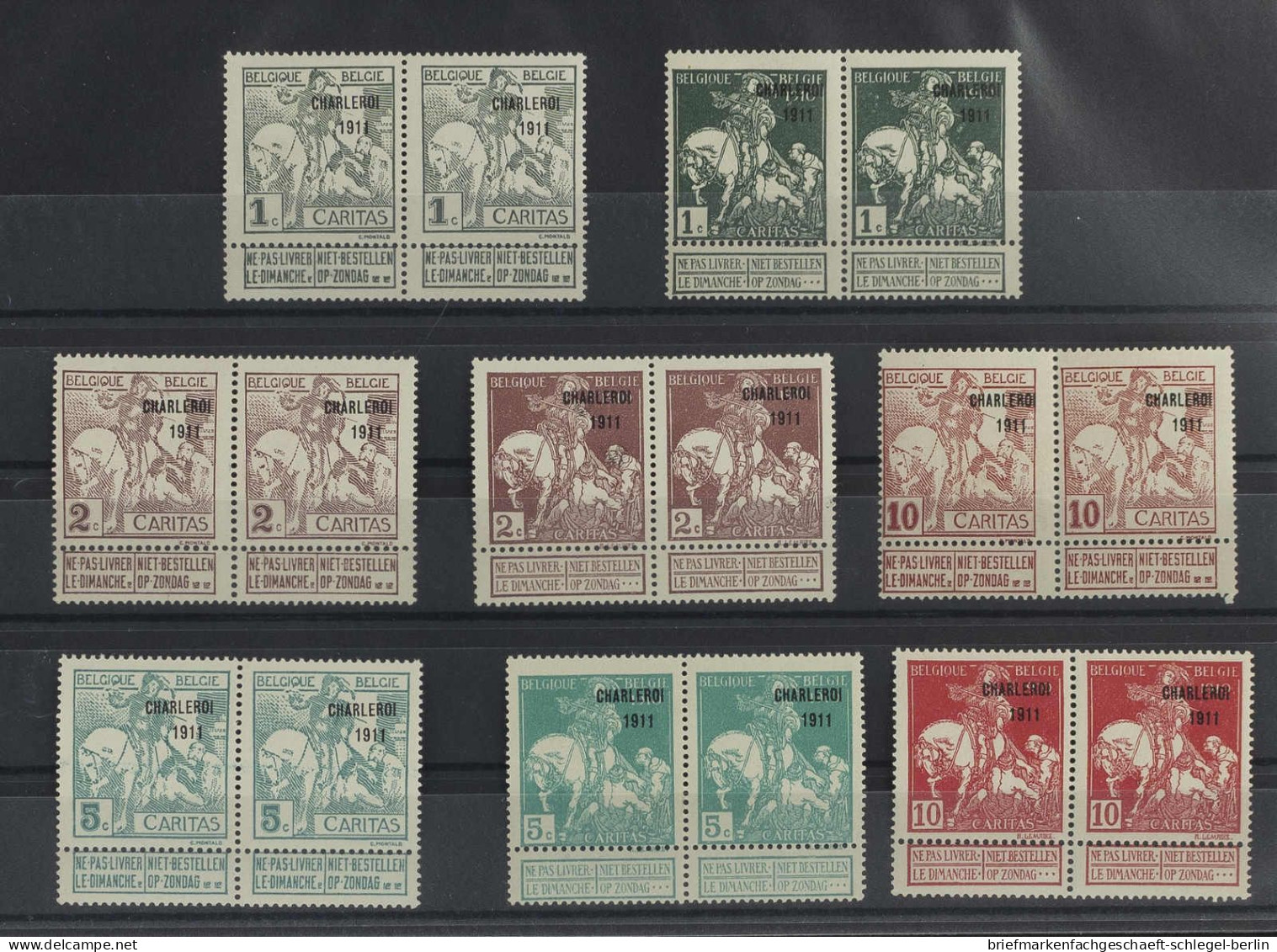 Belgien, 1911, 81-88 III (2), Postfrisch - Sonstige & Ohne Zuordnung