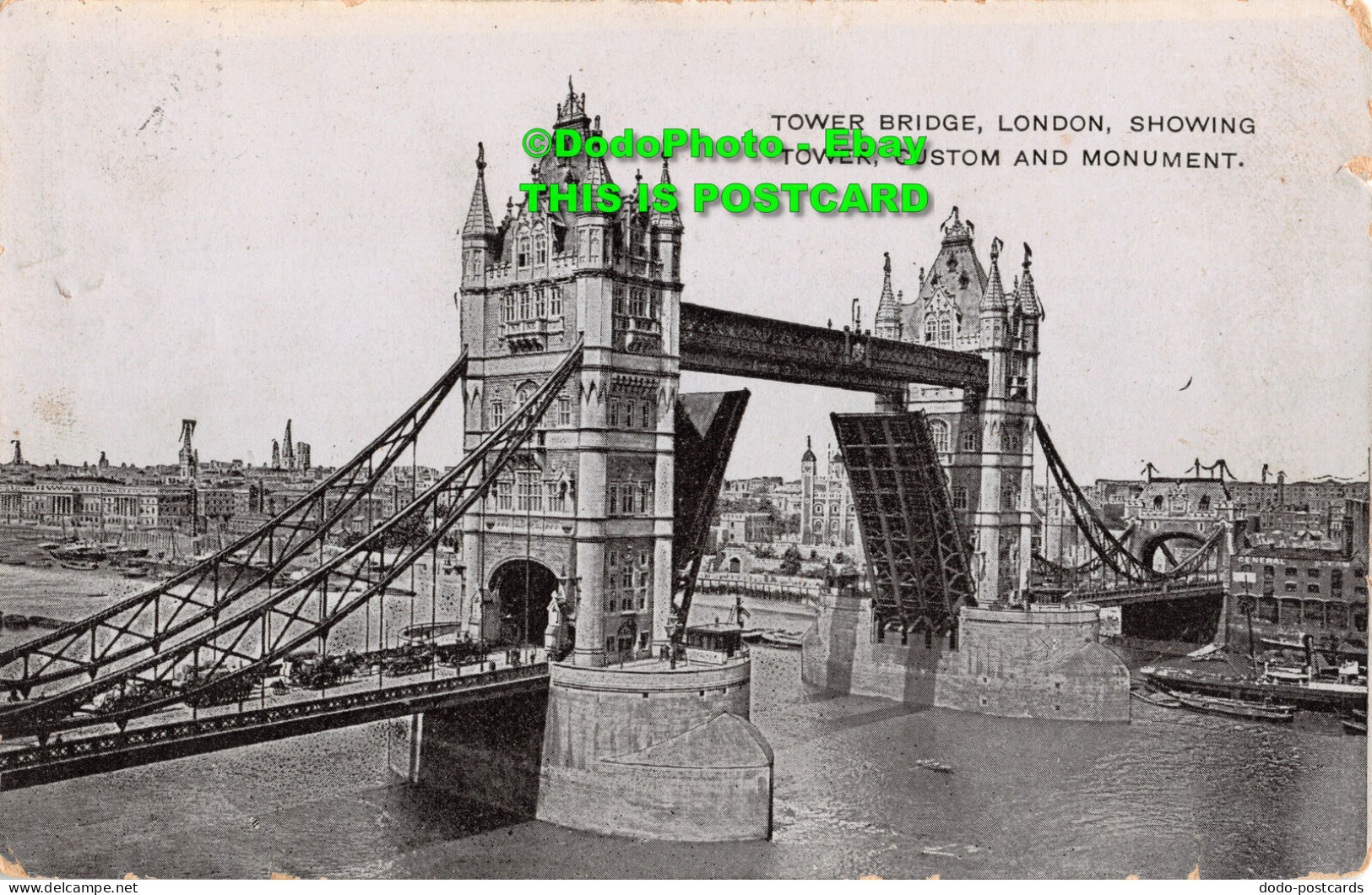 R358411 Tower Bridge. London. Showing Tower. Custom And Monument. 1907 - Autres & Non Classés