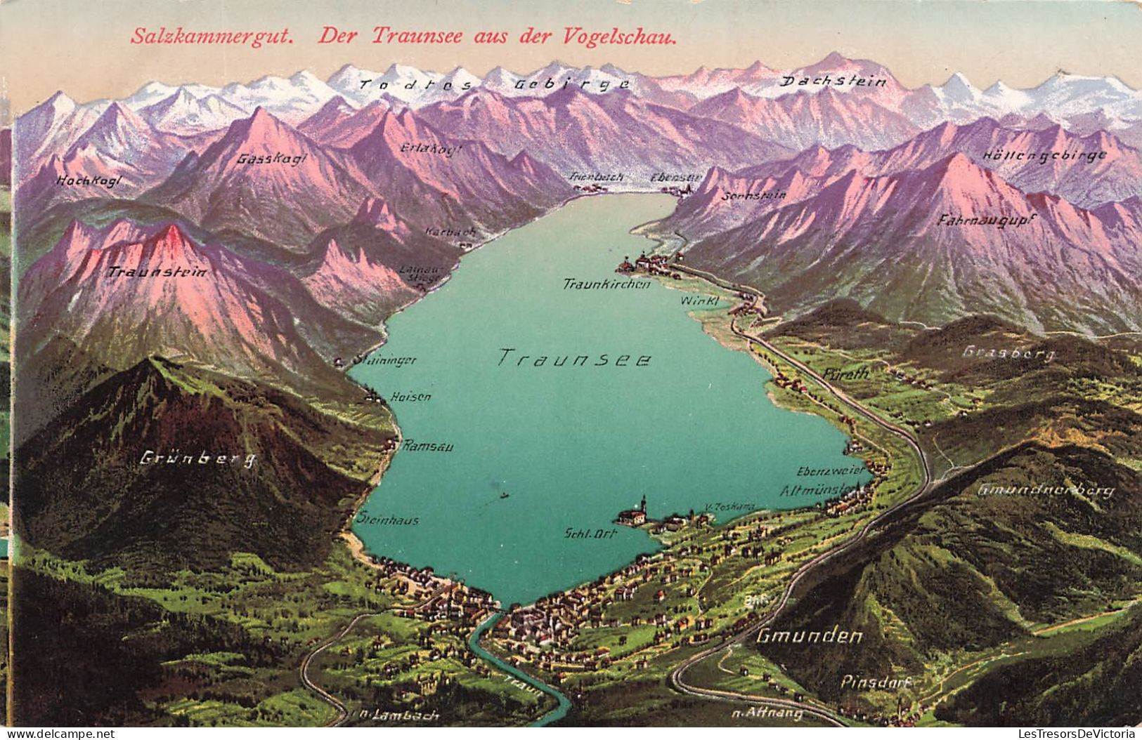 AUTRICHE - Salzkammergut - Der Traunsee Aus Der Vogelschau - Carte - Carte Postale - Sonstige & Ohne Zuordnung