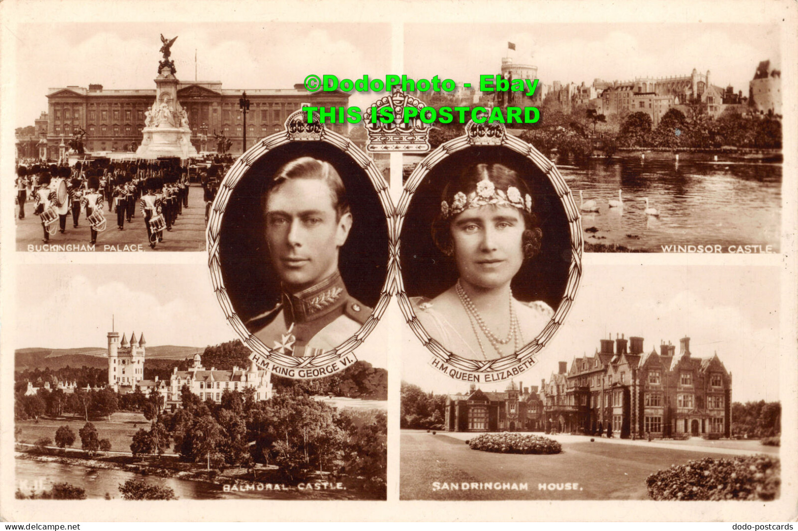 R358427 H. M. King George VI. H. M. Queen Elizabeth. Windsor Castle. Buckingham - World