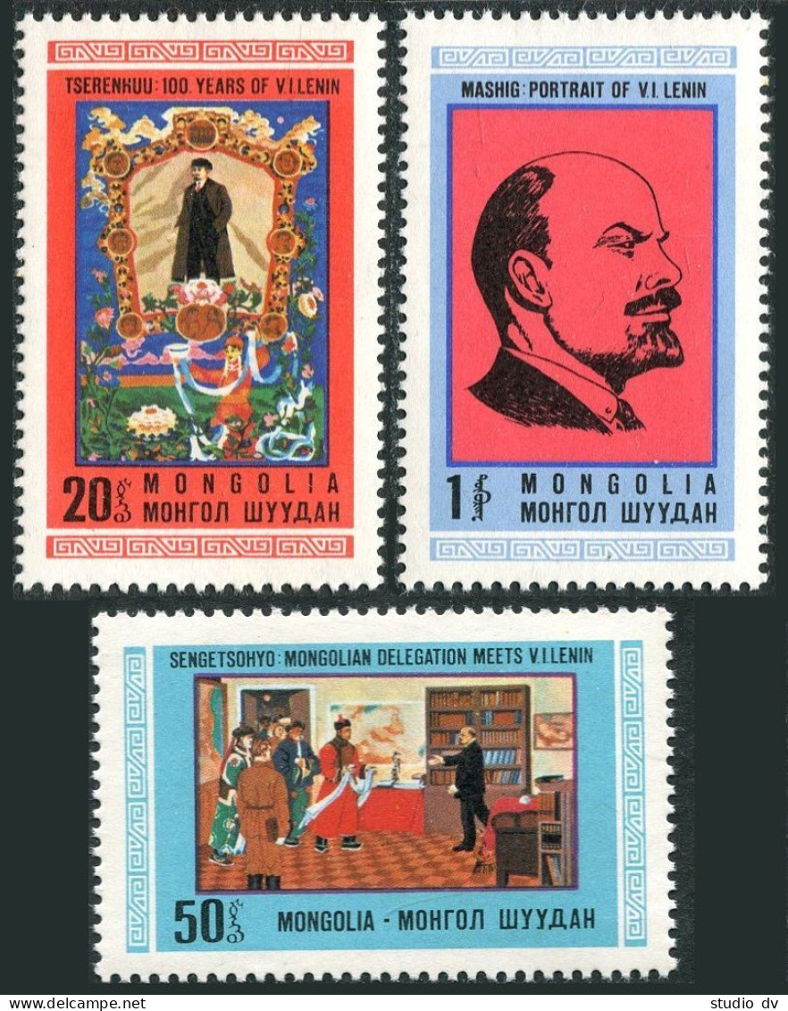 Mongolia 570-572, MNH. Michel 586-588. Vladimir Lenin, Birth Centenary, 1970. - Mongolia
