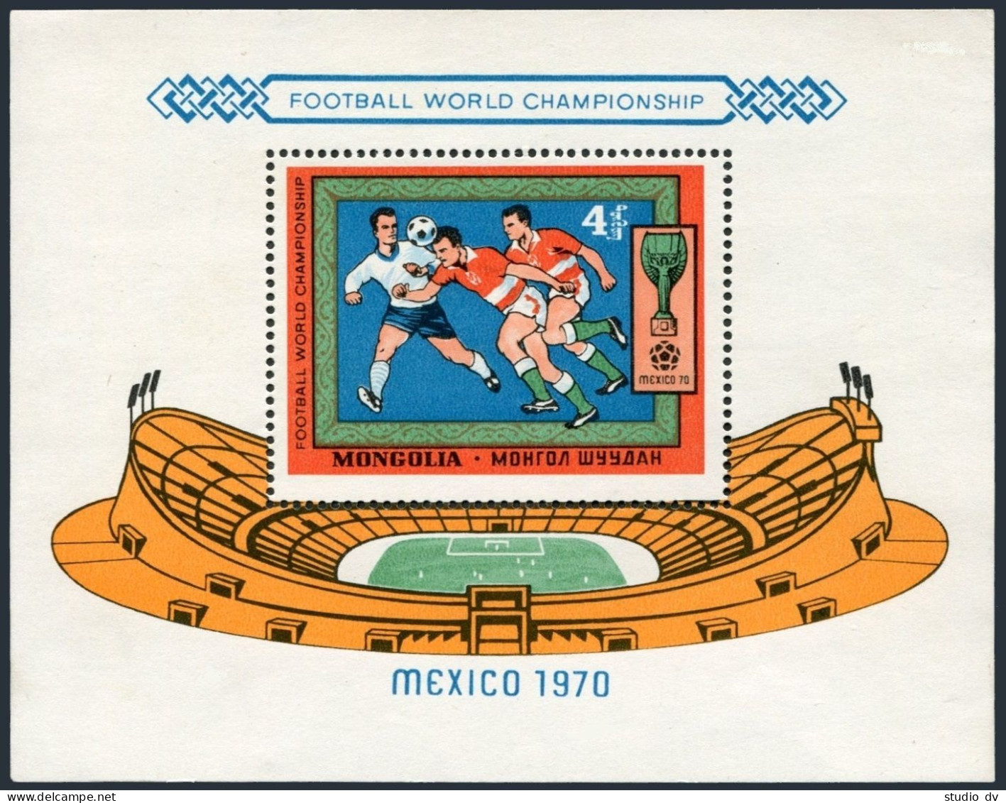 Mongolia 575-581, 582, MNH. Mi 591-597, Bl.22. World Soccer Cup Mexico-1970. - Mongolei