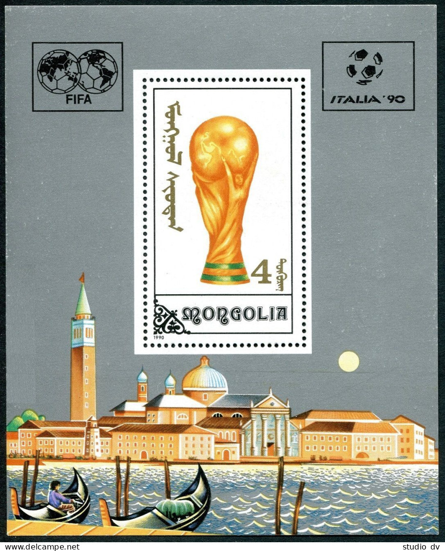 Mongolia 1838-1844,1845, MNH. Mi 2121-2127, Bl.146. World Soccer Cup Italy-1990. - Mongolië