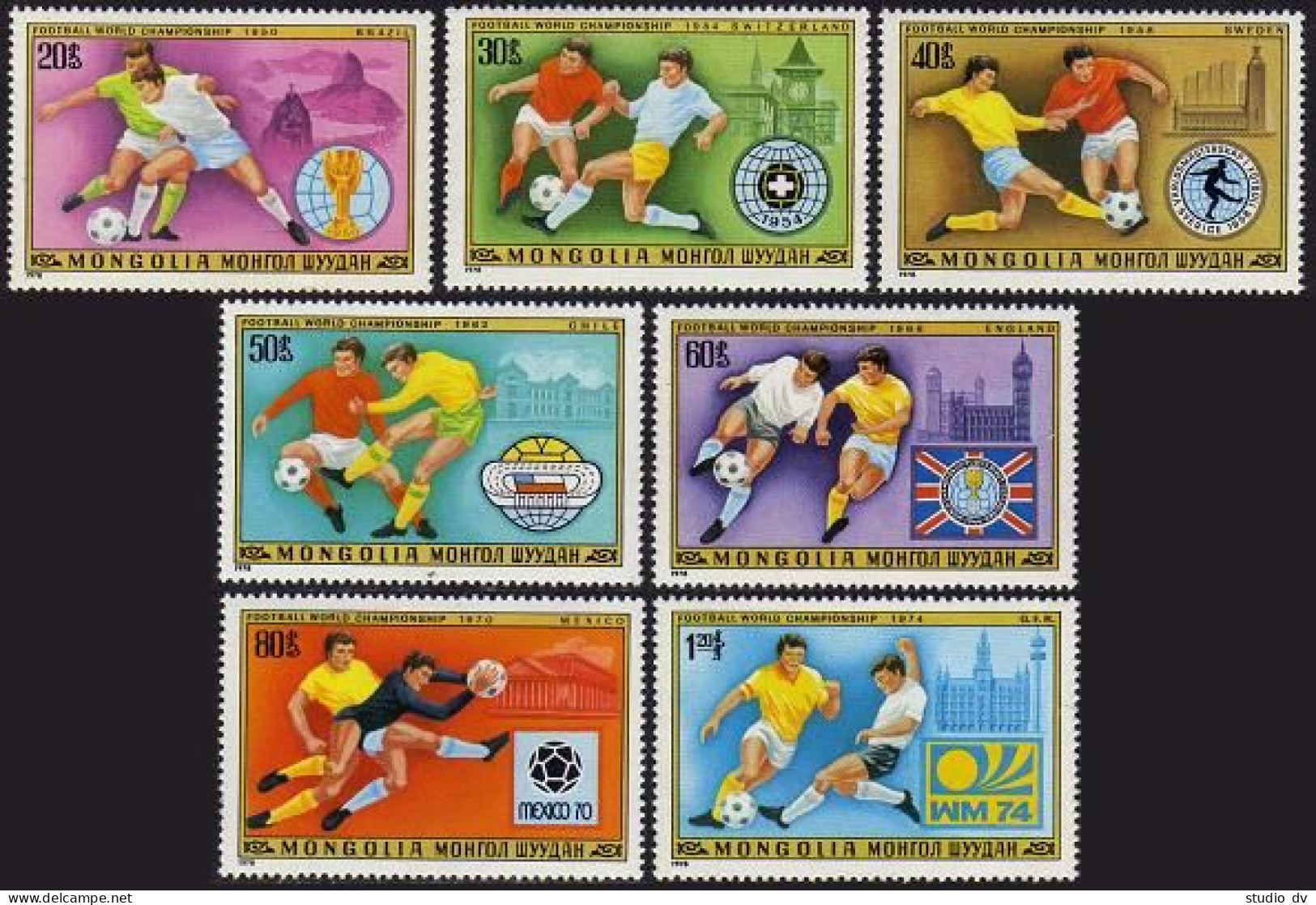Mongolia 1012-1018,C109,MNH.Mi 1148-1154,Bl.53. World Soccer Cup Argentina-1978. - Mongolei
