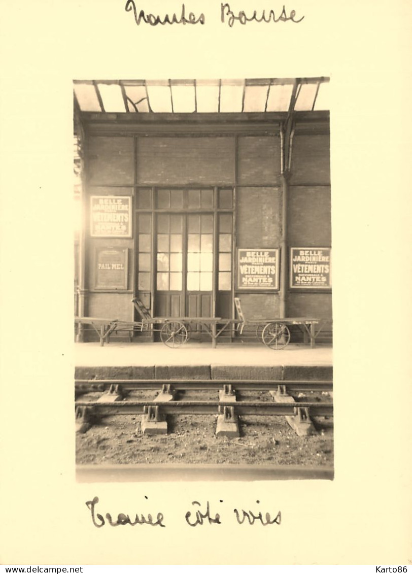 Nantes * RARE Photo 1941 Avant Démolition * Intérieur Gare De La Bourse Côté Voies * Rails Ligne Chemin De Fer * 12x9cm - Nantes