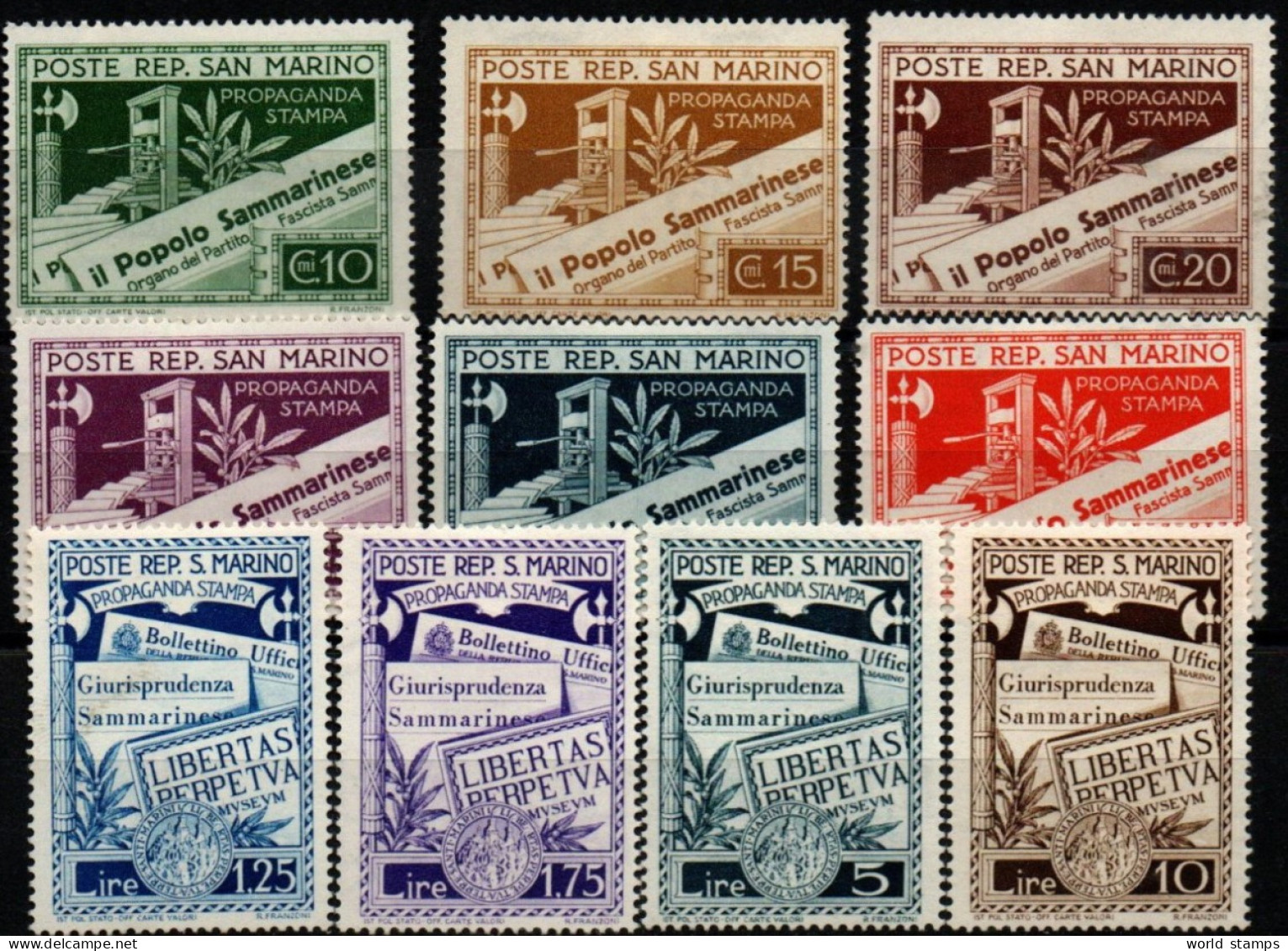 SAINT-MARIN 1943 * - Unused Stamps