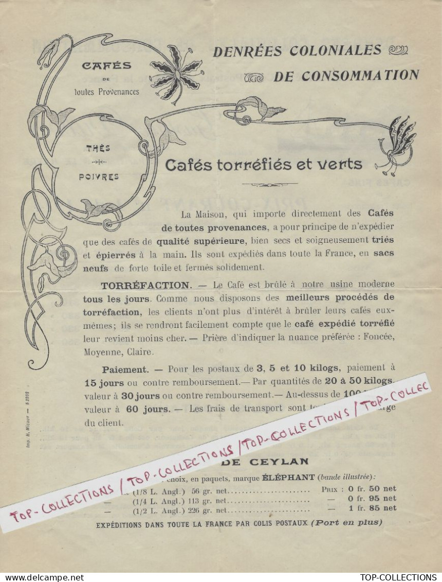 NAVIGATION 1914 ENTETE NAVIRE VAPEUR Gustave Dubois Le Havre Colis Postaux Et Café Denrées Coloniales Consommation  V.SC - 1900 – 1949