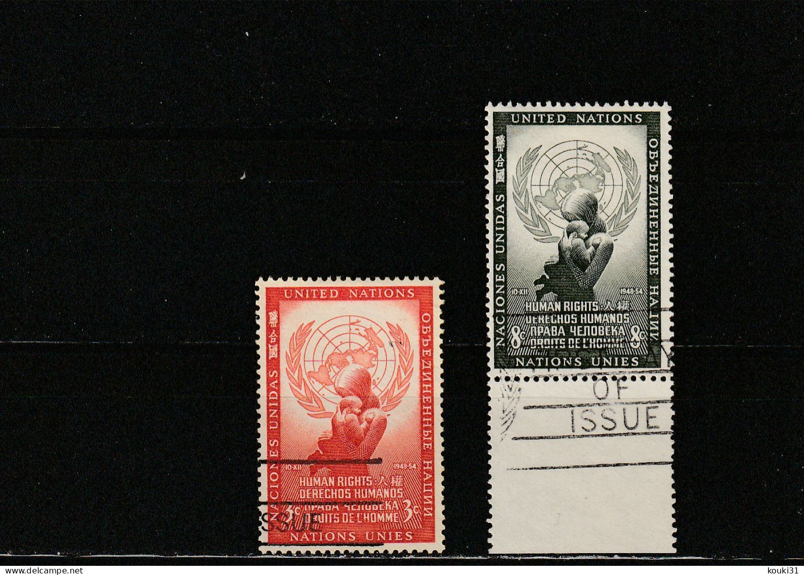 Nations Unies (New-York) YT 29/30 Obl : Droits De L'homme - 1954 - Used Stamps