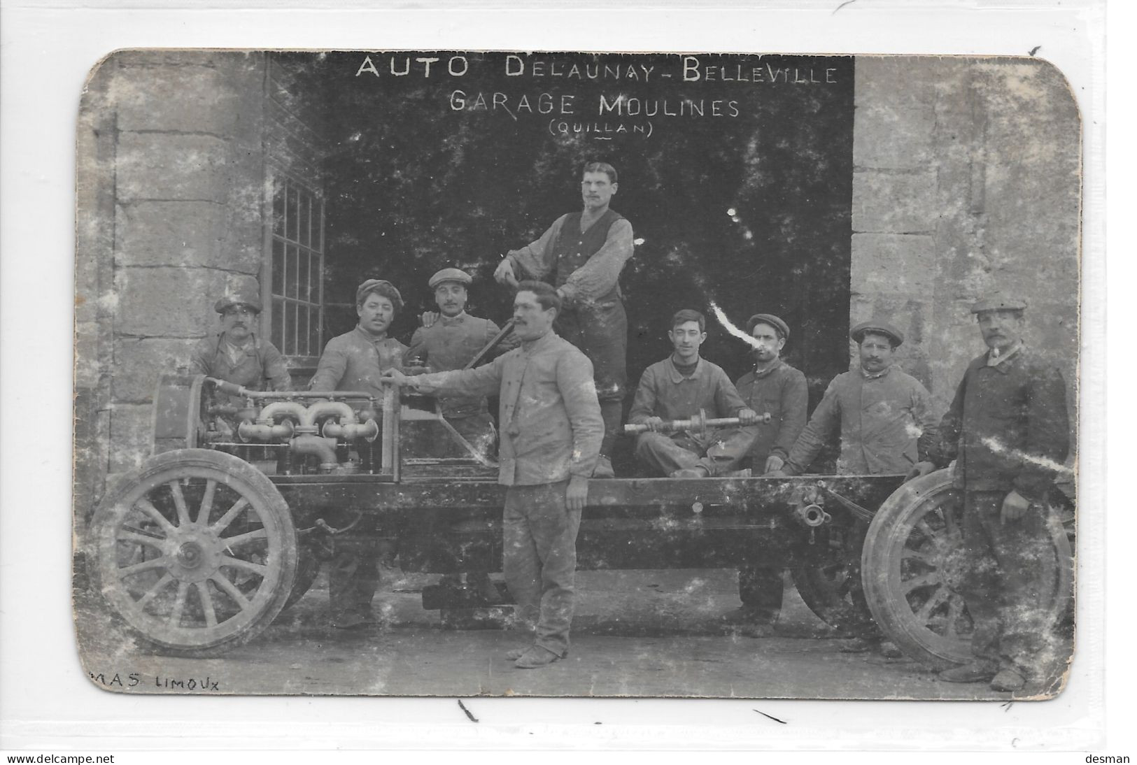 Carte-photo QUILLAN - Garage MOULINES - Auto Delaunay-Belleville - Other & Unclassified