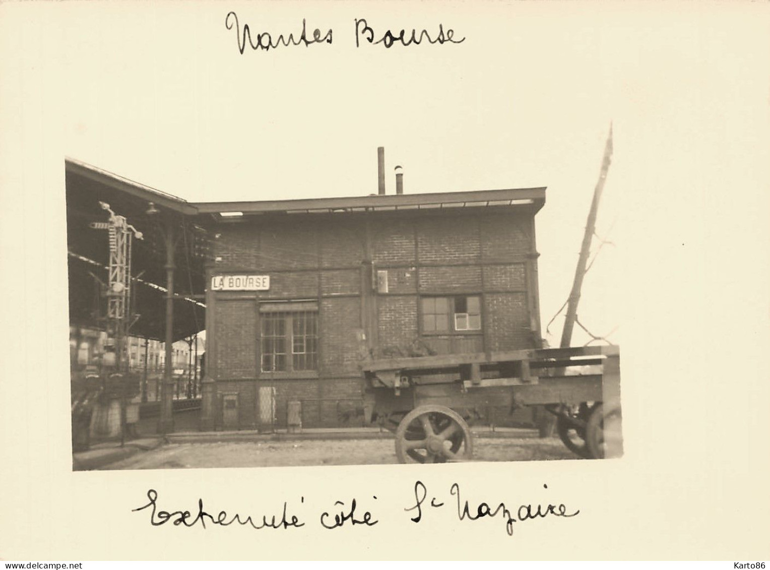 Nantes * RARE Photo 1941 Avant Démolition * Iextérieur Gare De La Bourse Côté St Nazaire * Ligne Chemin De Fer * 12x9cm - Nantes