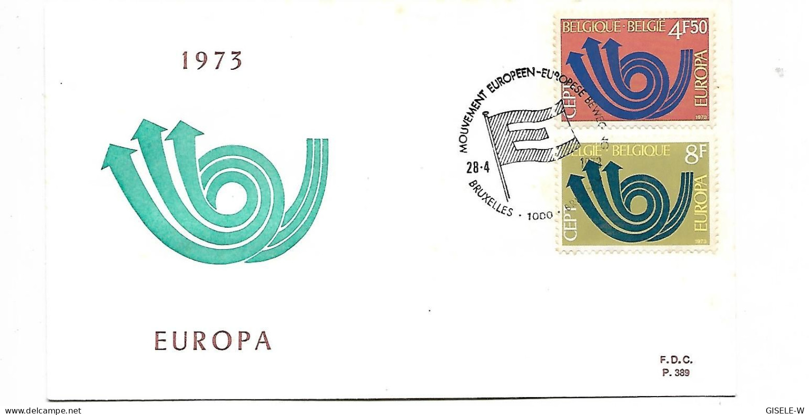BELGIQUE / ENVELOPPE FDC 1973 - EUROPA - Used Stamps