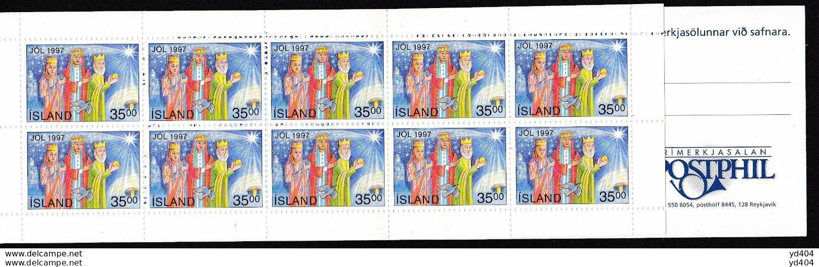 IS669 – ISLANDE - ICELAND - BOOKLETS - 1997 - CHRISTMAS - Y&T # C833 MNH 16 € - Booklets