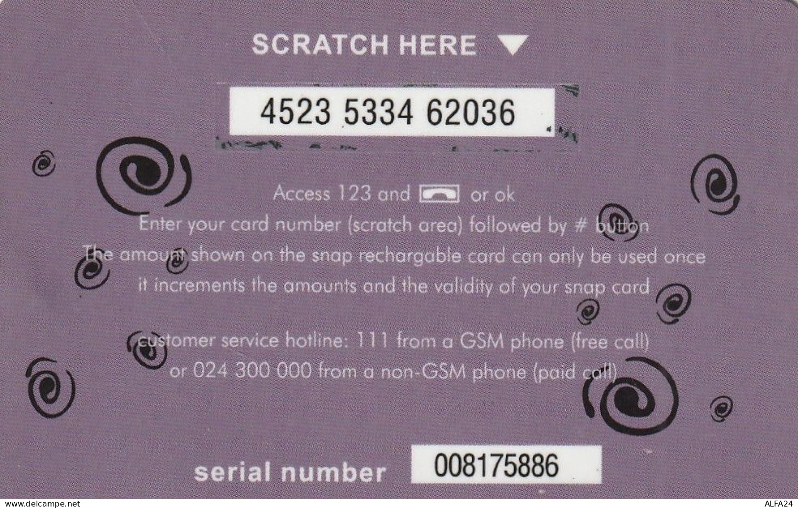 PREPAID PHONE CARD GHANA  (E10.30.3 - Ghana