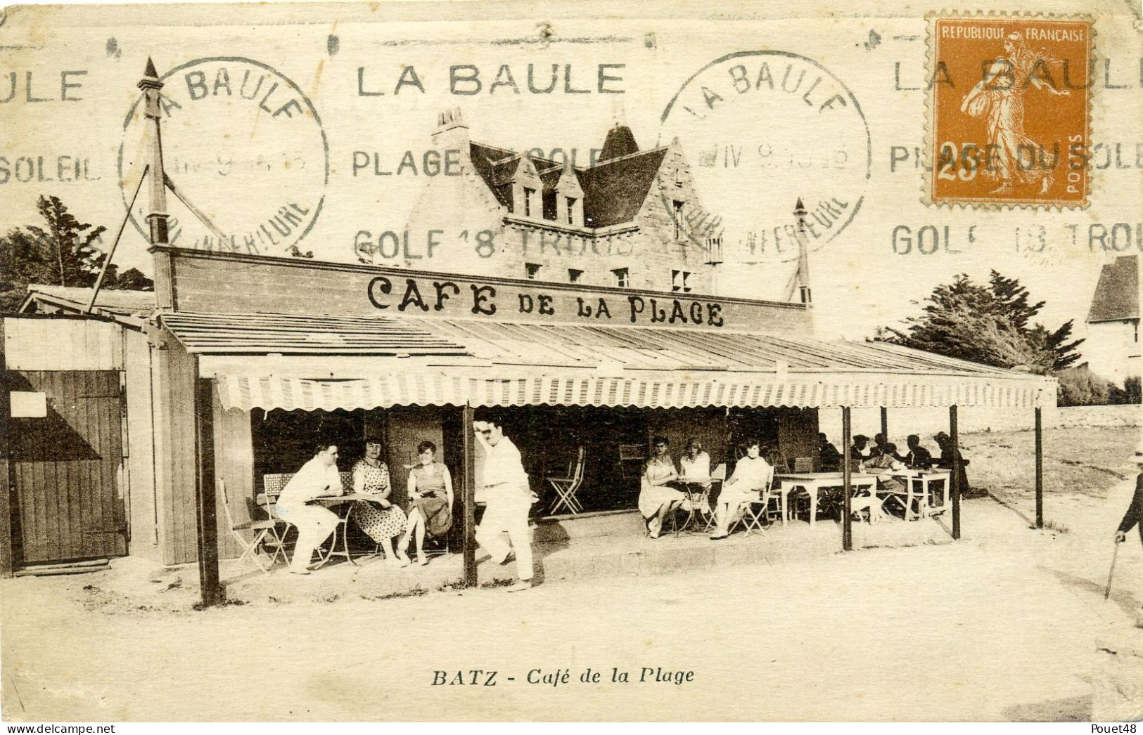 44 - BATZ - Café De La Plage - Rare - Batz-sur-Mer (Bourg De B.)