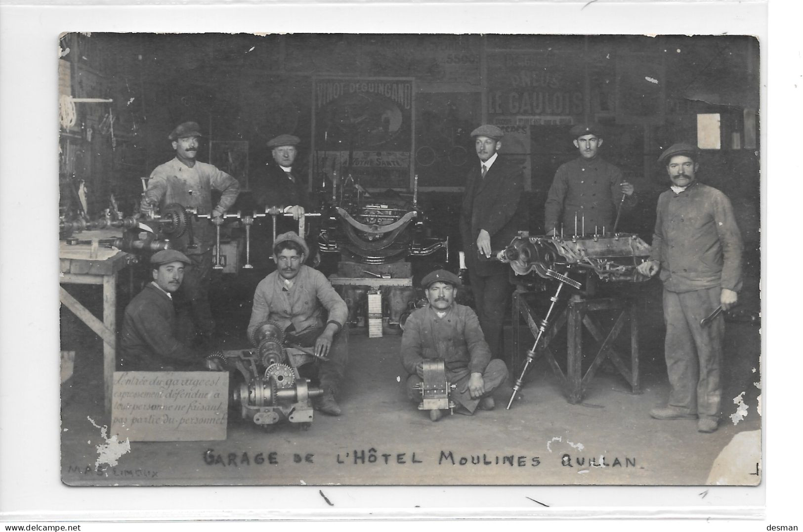 Carte-photo QUILLAN - Garage De L'Hôtel MOULINES - Sonstige & Ohne Zuordnung