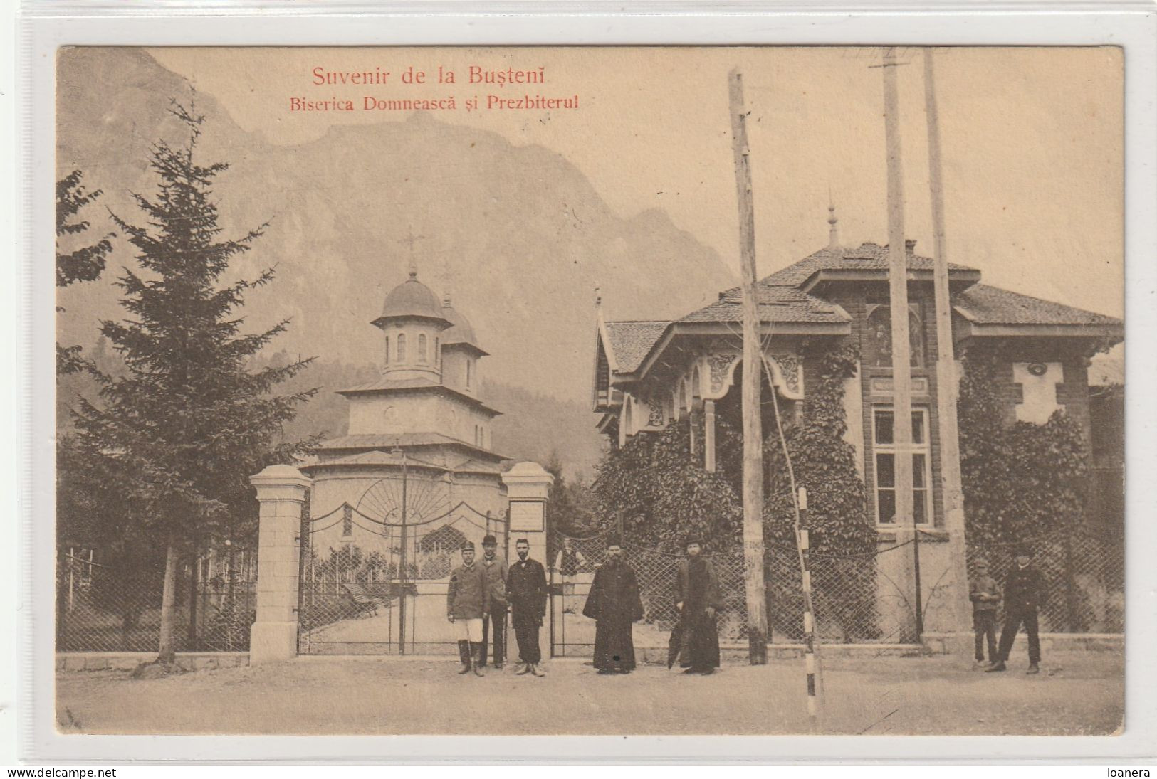 Busteni - Biserica Domneasca Si Prezbiterul, Suvenir De La Busteni - Romania