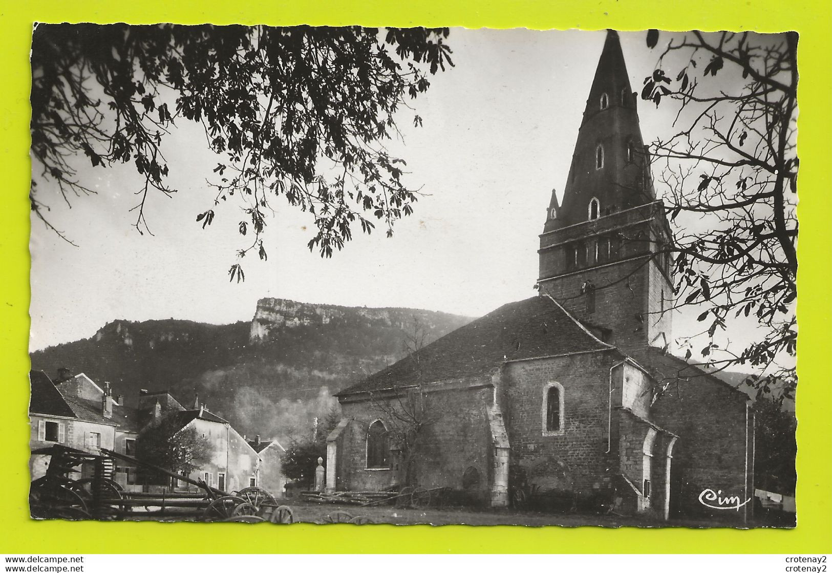 39 POLIGNY Jura Eglise Notre Dame Matériel Engins Agricoles Faucheuse ? Et La Croix Du Dan VOIR DOS - Poligny